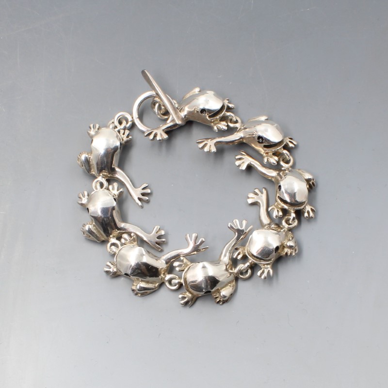 Vintage Native Sterling Silver Frog authentic Bracelet